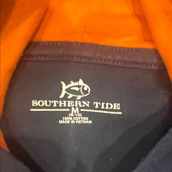 Kid Southern Tide Navy and Orange Hoodie - Picture 2 of 5